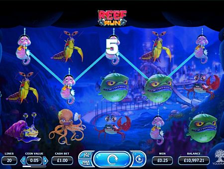 Призова комбінація символів в ігровому автоматі Reef Run